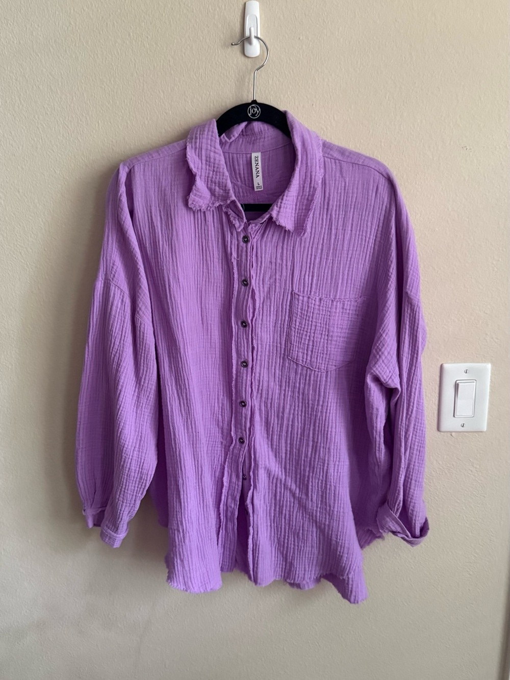 Zenana Outfitters Lavender Button-Down Casual Shirt - Men's